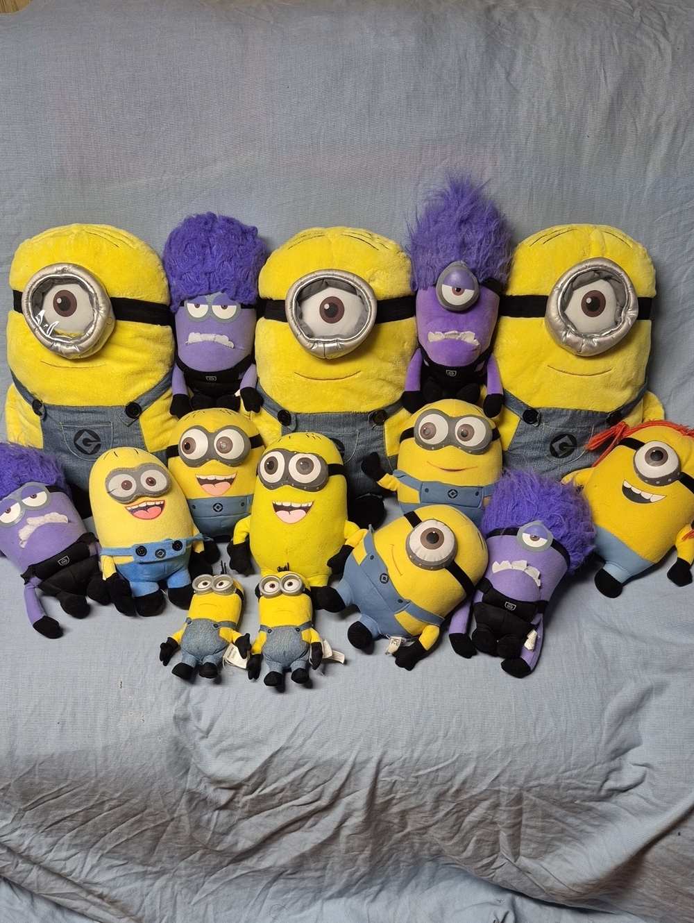 Minions Plush Toy Set Of 15 - Yellow and Purple Plush Characters